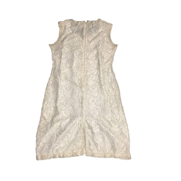 NWT Beaded Drama Women's 10  white sleeveless dress sweetheart satin lined - Picture 2 of 7